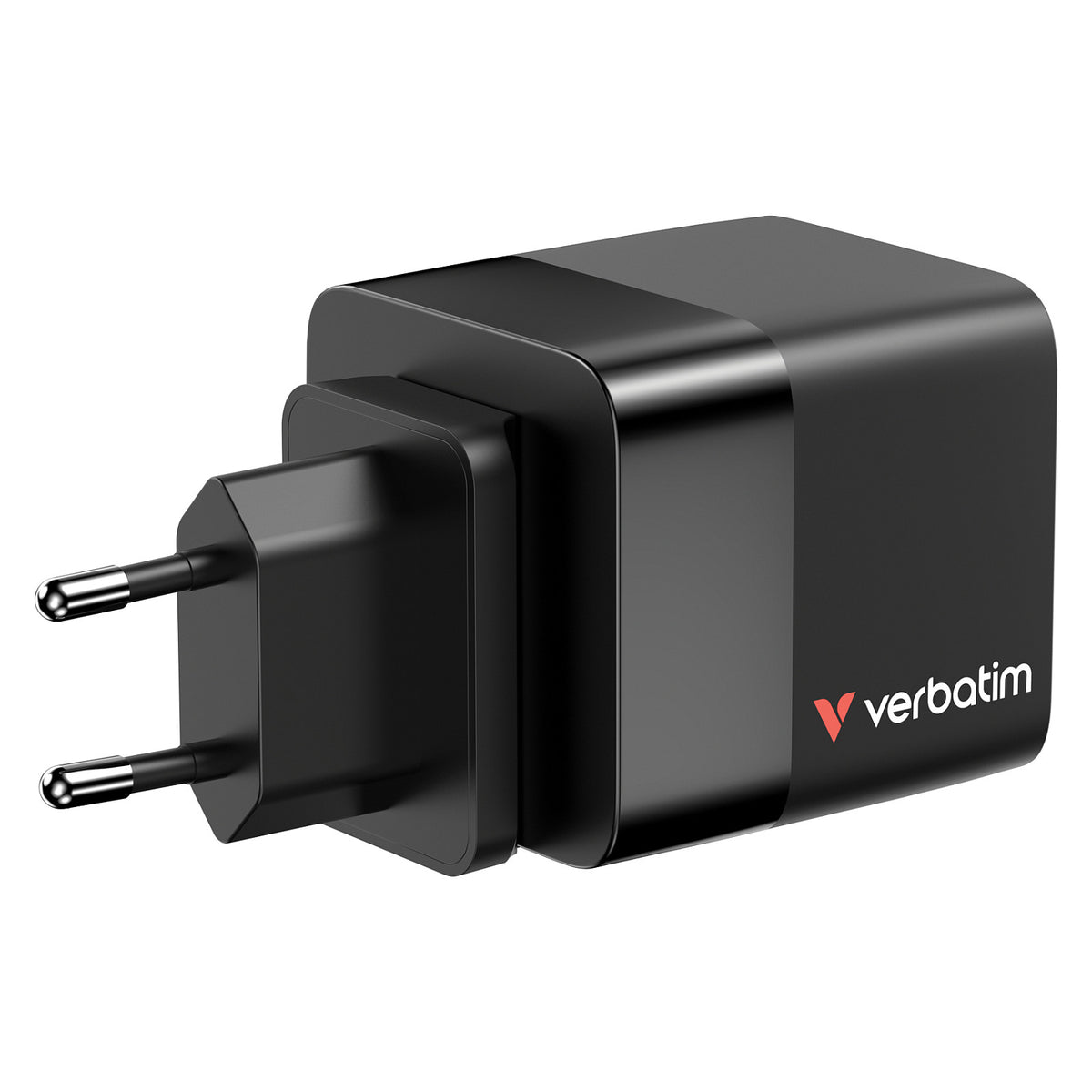 Verbatim GaN Charger 2 Port 65W retractable cable (EU/UK/US)