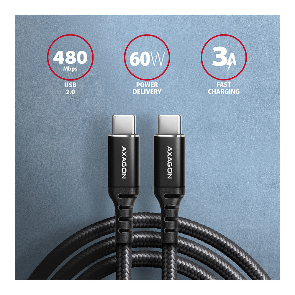 Axagon BUCM-CM10AB USB Kabel 1 m USB 2.0 USB C Schwarz (BUCM-CM10AB)