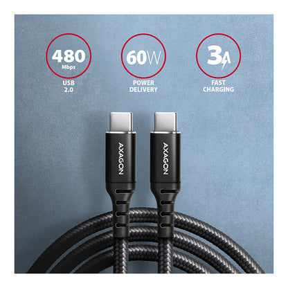 Axagon BUCM-CM10AB USB Kabel 1 m USB 2.0 USB C Schwarz (BUCM-CM10AB)
