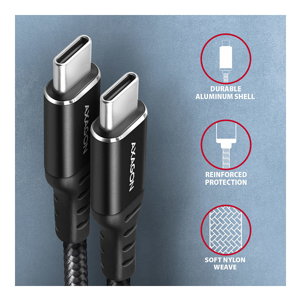 Axagon BUCM-CM10AB USB Kabel 1 m USB 2.0 USB C Schwarz (BUCM-CM10AB)