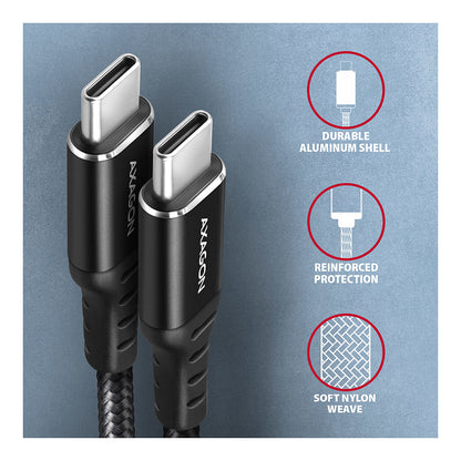 Axagon BUCM-CM10AB USB Kabel 1 m USB 2.0 USB C Schwarz (BUCM-CM10AB)