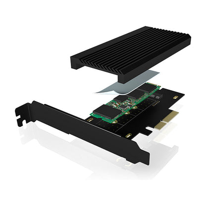 ICY BOX PCIe Erweiterungskarte mit Kühlkörper, M.2 NVMe SSD zu PCIe 4.0 x4