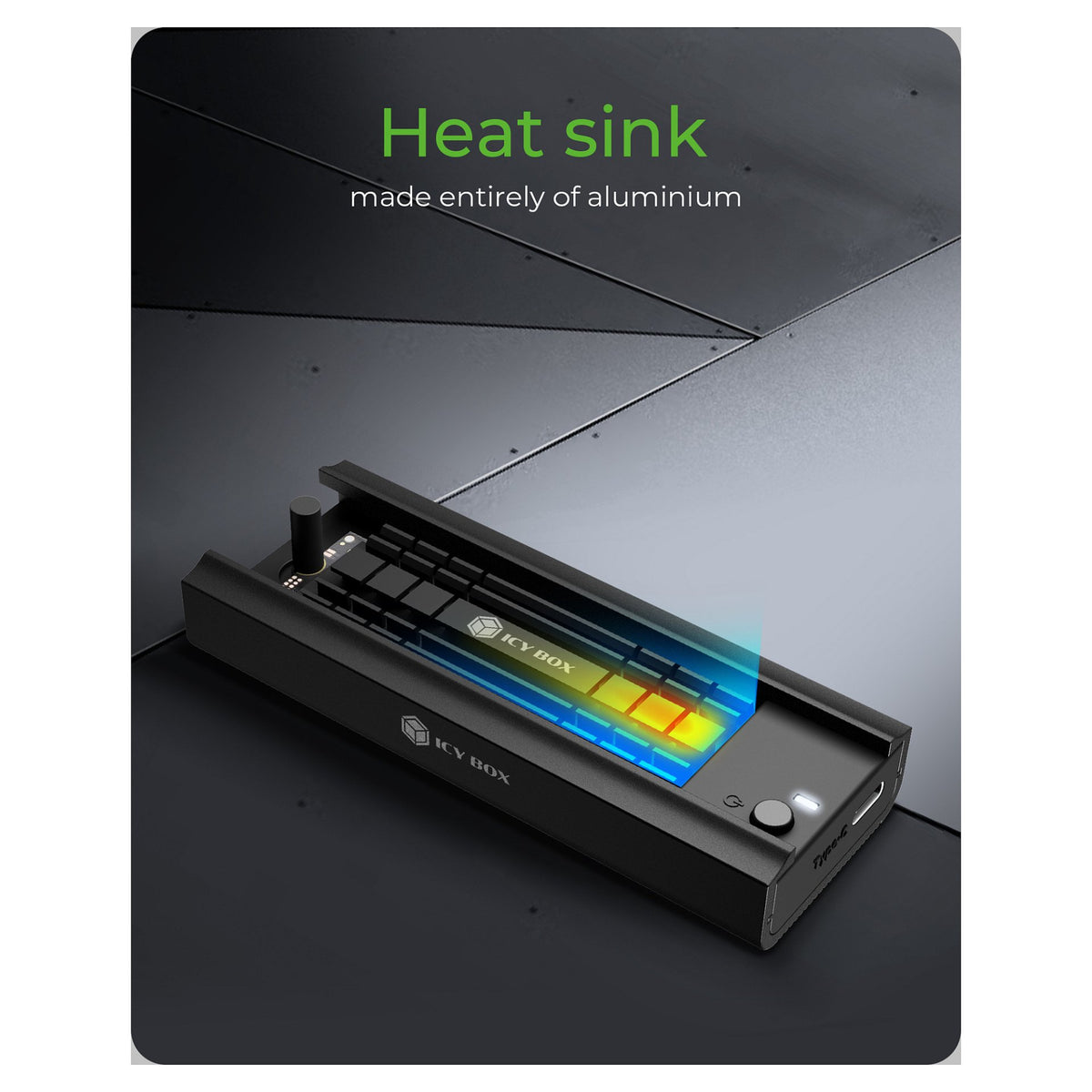 ICY BOX M.2 NVMe & SATA Docking, USB 3.2 Gen 2 Type-C®, Werkzeuglos, Aluminium, schwarz