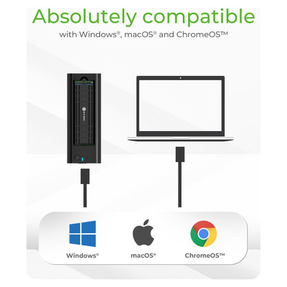 ICY BOX M.2 NVMe & SATA Docking, USB 3.2 Gen 2 Type-C®, Werkzeuglos, Aluminium, schwarz