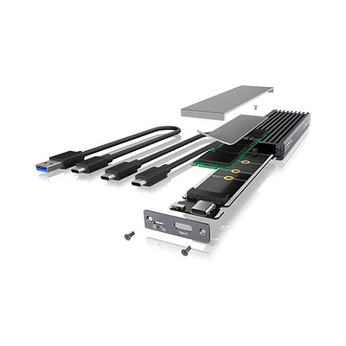 ICY BOX M.2 PCIe/SATA SSD Aluminiumgehäuse, USB 3.1 Type-C®, M-Key und B-Key oder B+M-Key Sockel