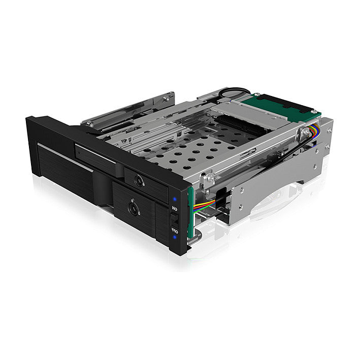 ICY BOX Wechselrahmen, 1x 2,5" + 1x 3,5" SATA/SAS zu 2xSATA Host, für 5,25" Einschub