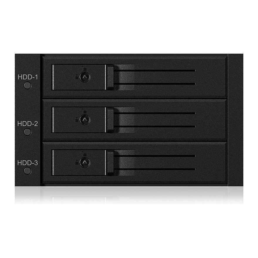 ICY BOX Backplane, 3x SATA 3,5" HDD für 2x 5,25" Schacht, Hot Swap, trägerlos