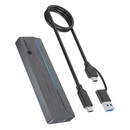 ICY BOX M.2 NVMe & SATA enclosure, RGB lighting, USB 3.2 Gen 2, 10 Gbps