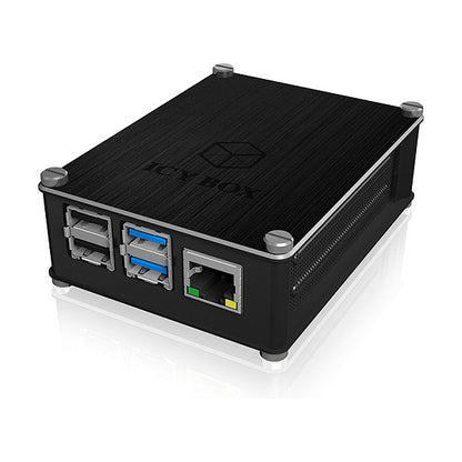 ICY BOX Gehäuse für Raspberry Pi® 4, Aluminium Cover und Seitengitter