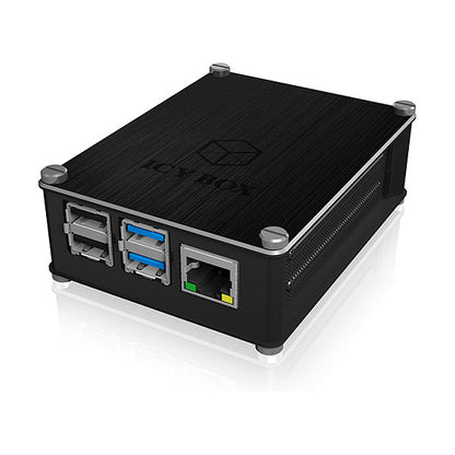 ICY BOX Gehäuse für Raspberry Pi® 4, Aluminium Cover und Seitengitter