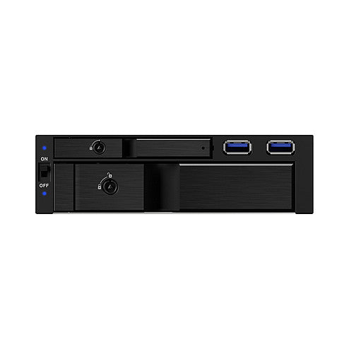 ICY BOX Wechselrahmen, 1x 2,5"+1x 3,5" SATA/SAS zu 2xSATA,für 5,25" Einschub,