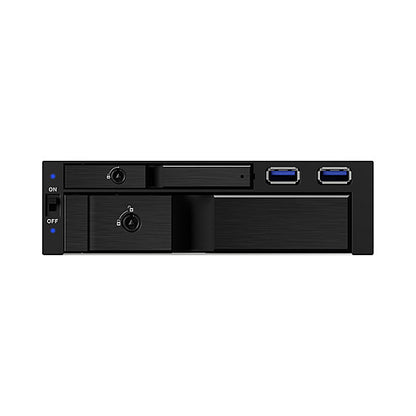 ICY BOX Wechselrahmen, 1x 2,5"+1x 3,5" SATA/SAS zu 2xSATA,für 5,25" Einschub,