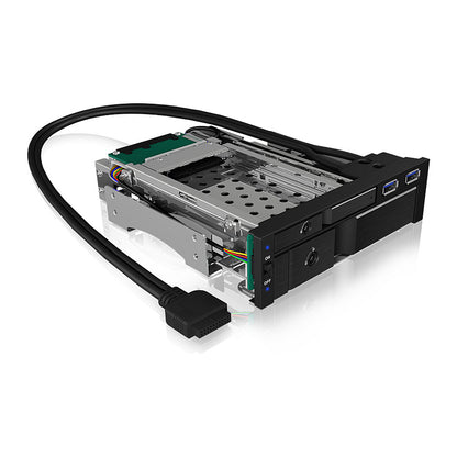 ICY BOX Wechselrahmen, 1x 2,5"+1x 3,5" SATA/SAS zu 2xSATA,für 5,25" Einschub,