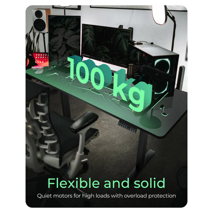 BOX Elektrisch höhenverstellbarer Tisch inklusive geteilter Tischplatte 140x70 cm