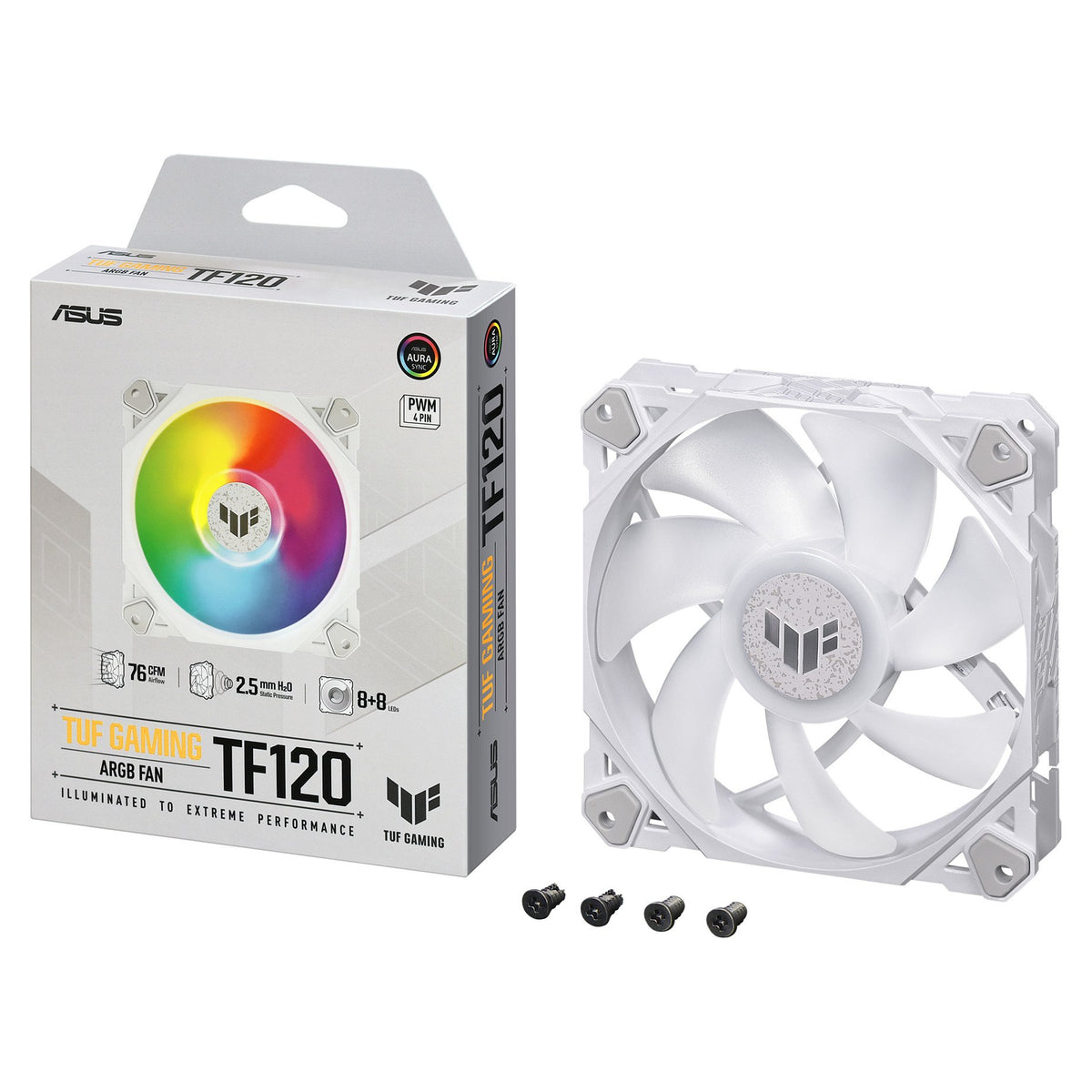 120mm ASUS TUF Gaming TF120 ARGB - White Edition - Gehäuselüfter