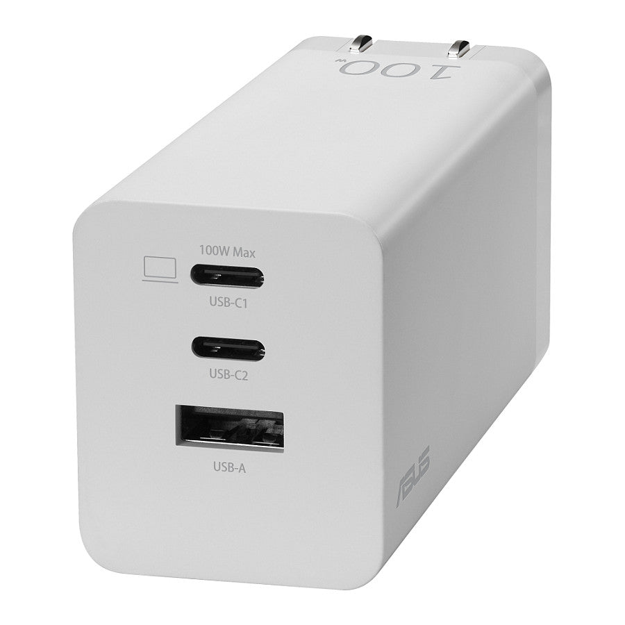 N Asus Multiport-Ladegert AC100-02, EU + UK (wei, 100 Watt, 2x USB-C + USB-A)