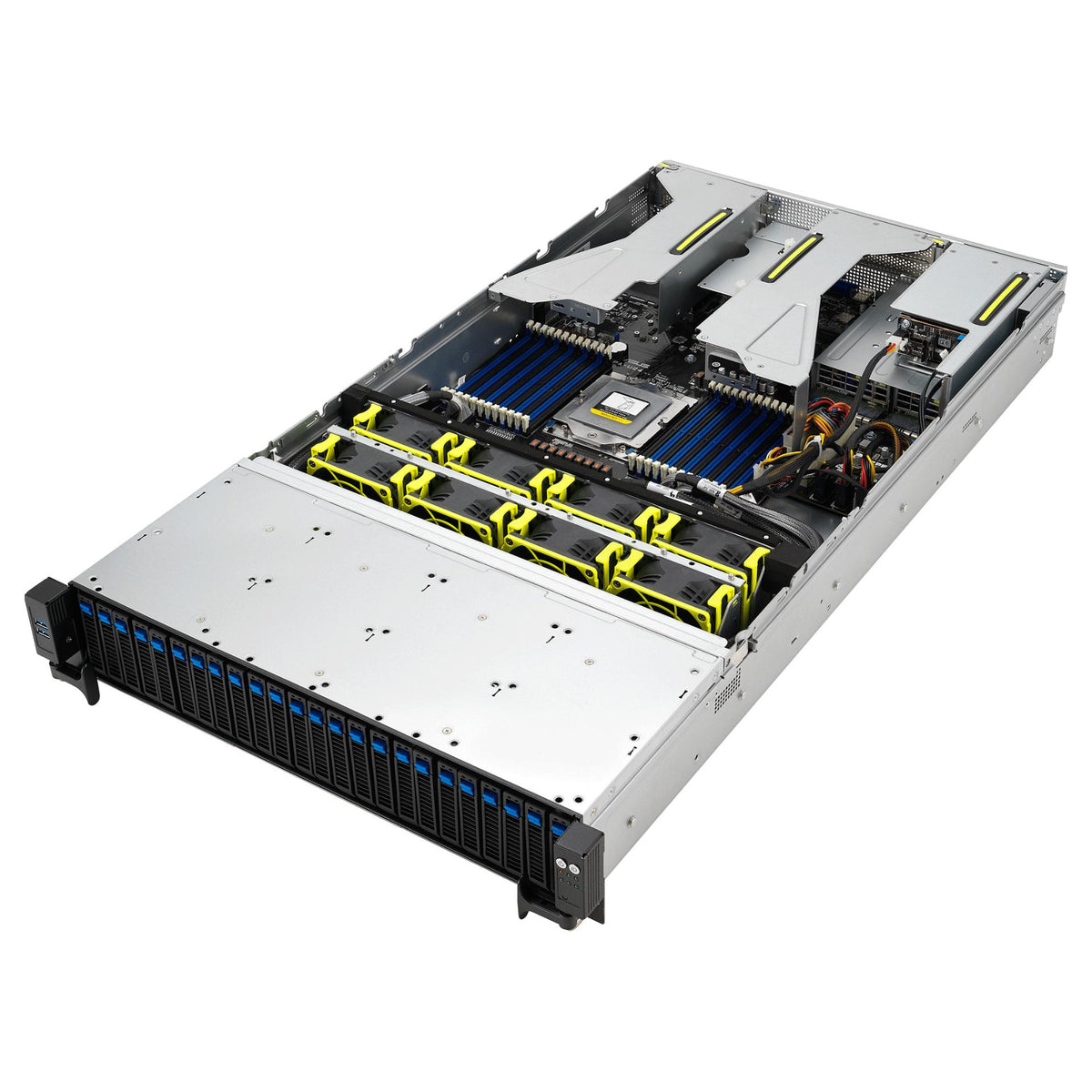 Barebone Server Asus Rack Server RS521A-E12-RS24U/1G/2kW/16NVMe/FAN/RH/OCP/GPU 2U Single Sockel SP5 90SF03X1-M000R0