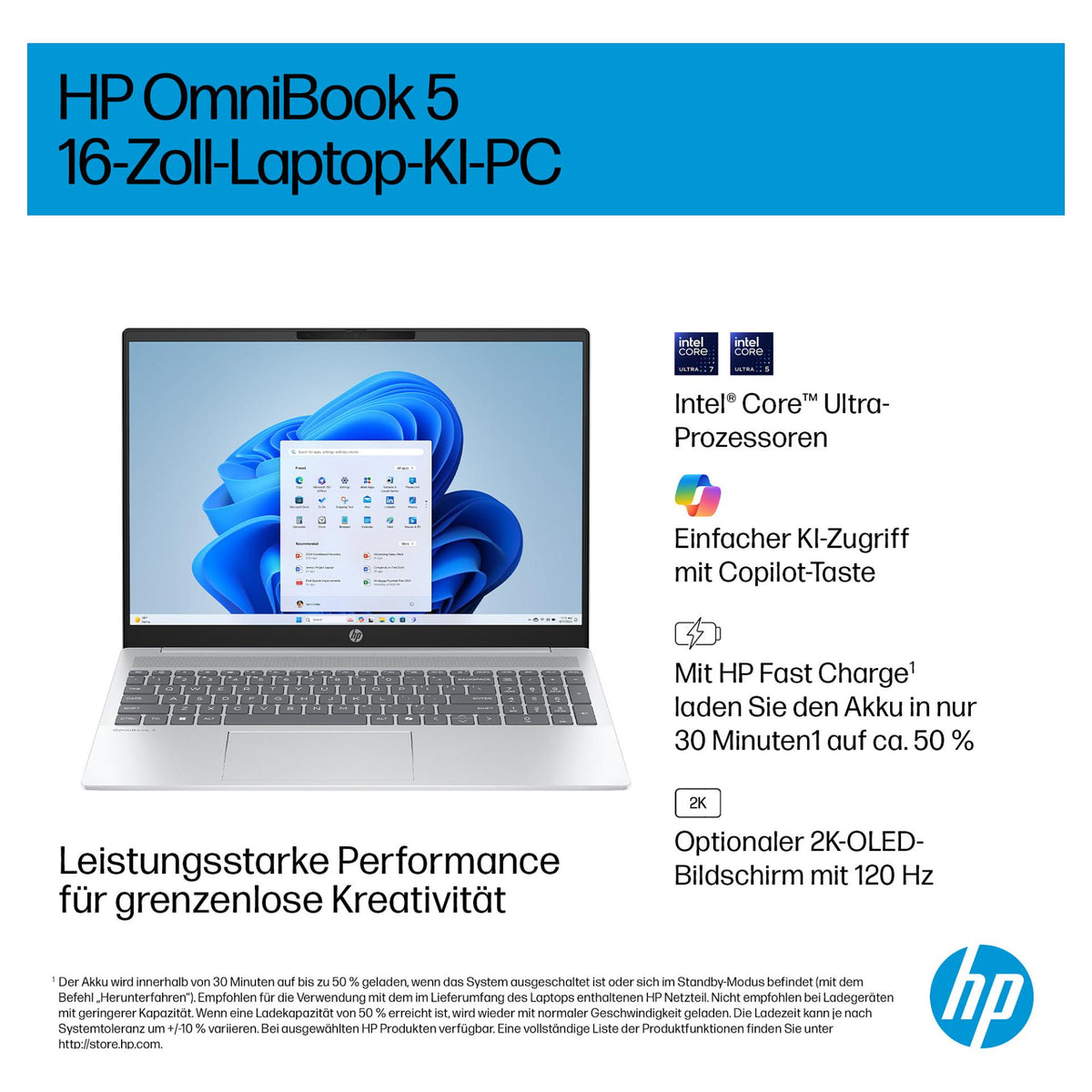 HP OmniBook 5 16-af1155ng CU5 225U/16GB/512SSD/W11 Home