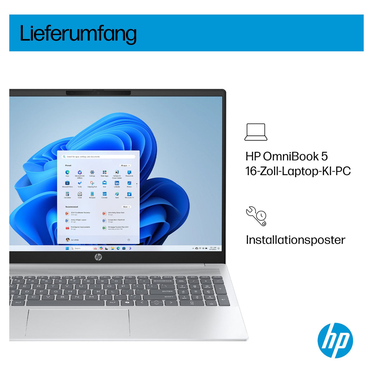HP OmniBook 5 16-af1155ng CU5 225U/16GB/512SSD/W11 Home