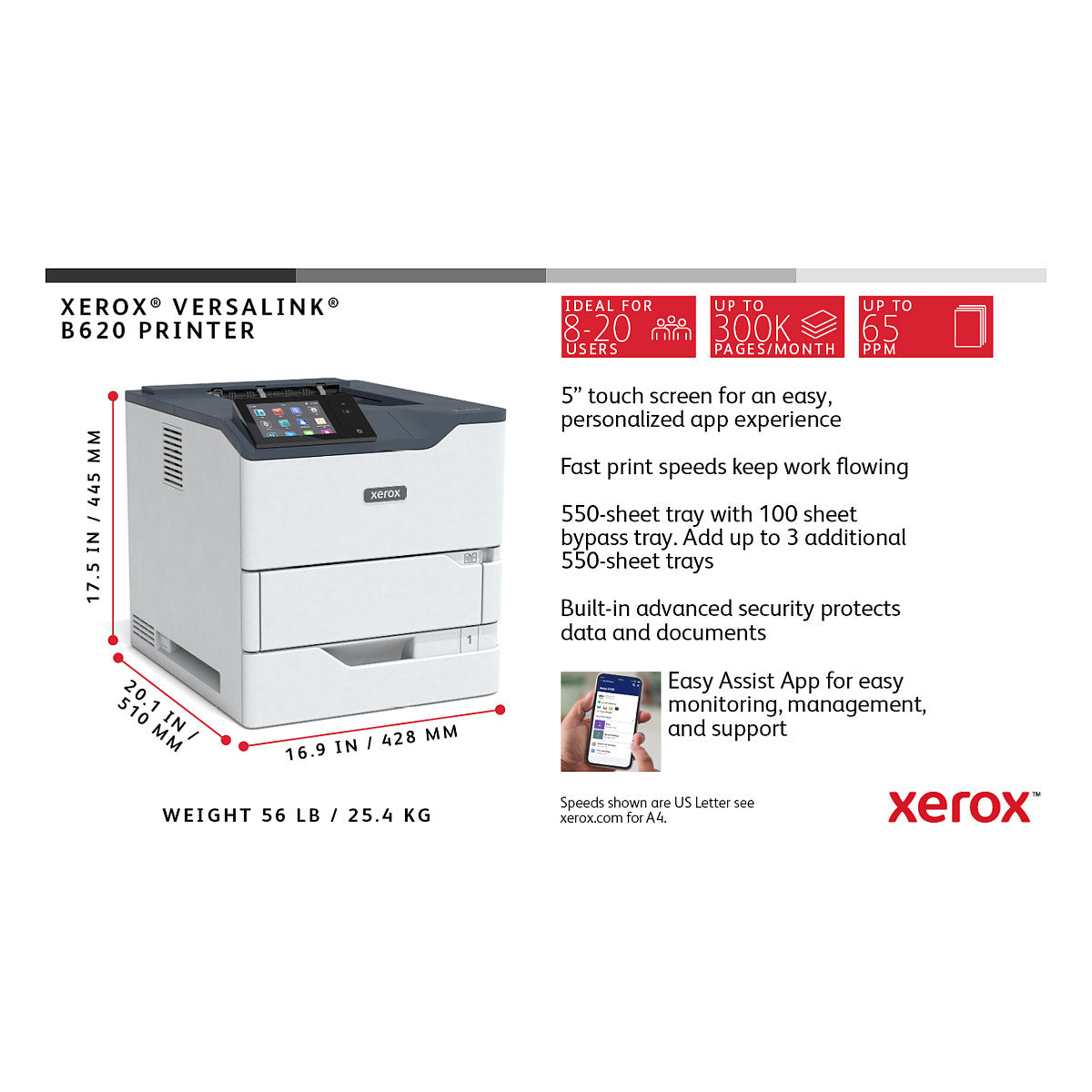Xerox VersaLink B620 Laserdrucker s/w