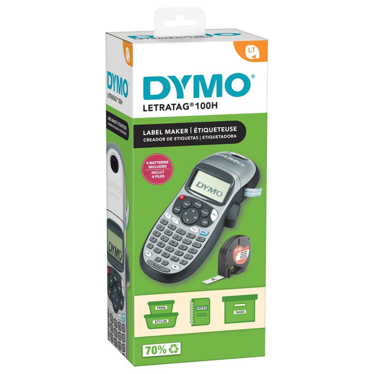 DYMO LetraTag LT-100H Beschriftungsgerät - Silber Edition inkl. Batterien