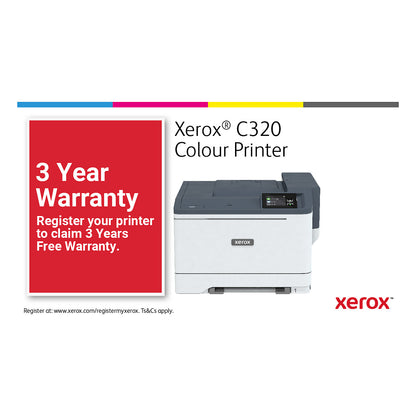 Xerox C320 Farblaserdrucker DNI, A4, Laser, Farbdruck, 4800 x 4800 DPI, 33 Seiten pro Minute, Duplex, WLAN