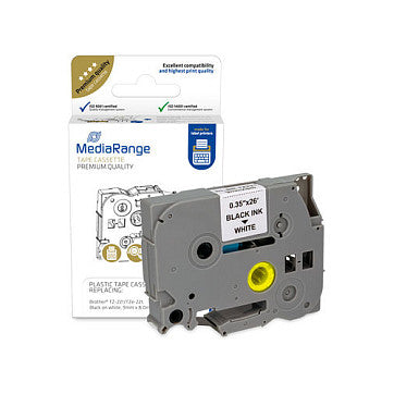 MEDIARANGE Kunststoff-Schriftbandkassette - für/ersetzt Brother TZ-221/TZe-221 - permanent haftend -