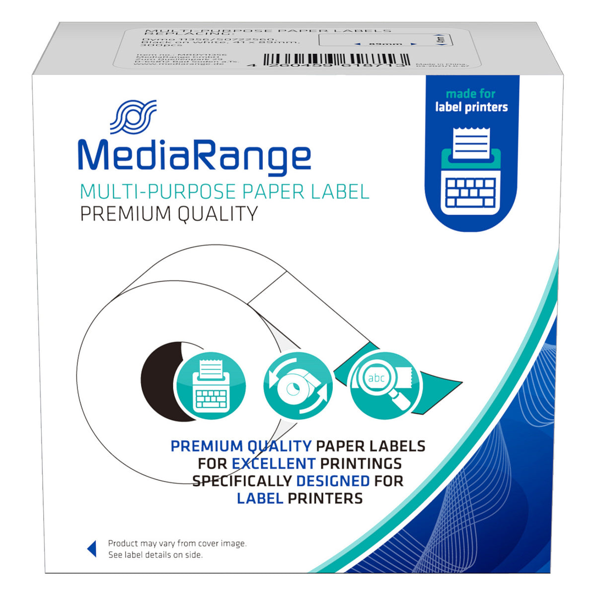 MediaRange Etikettenrolle ersetzt DYMO 11356/S0722560, 41,0 x 89,0 mm