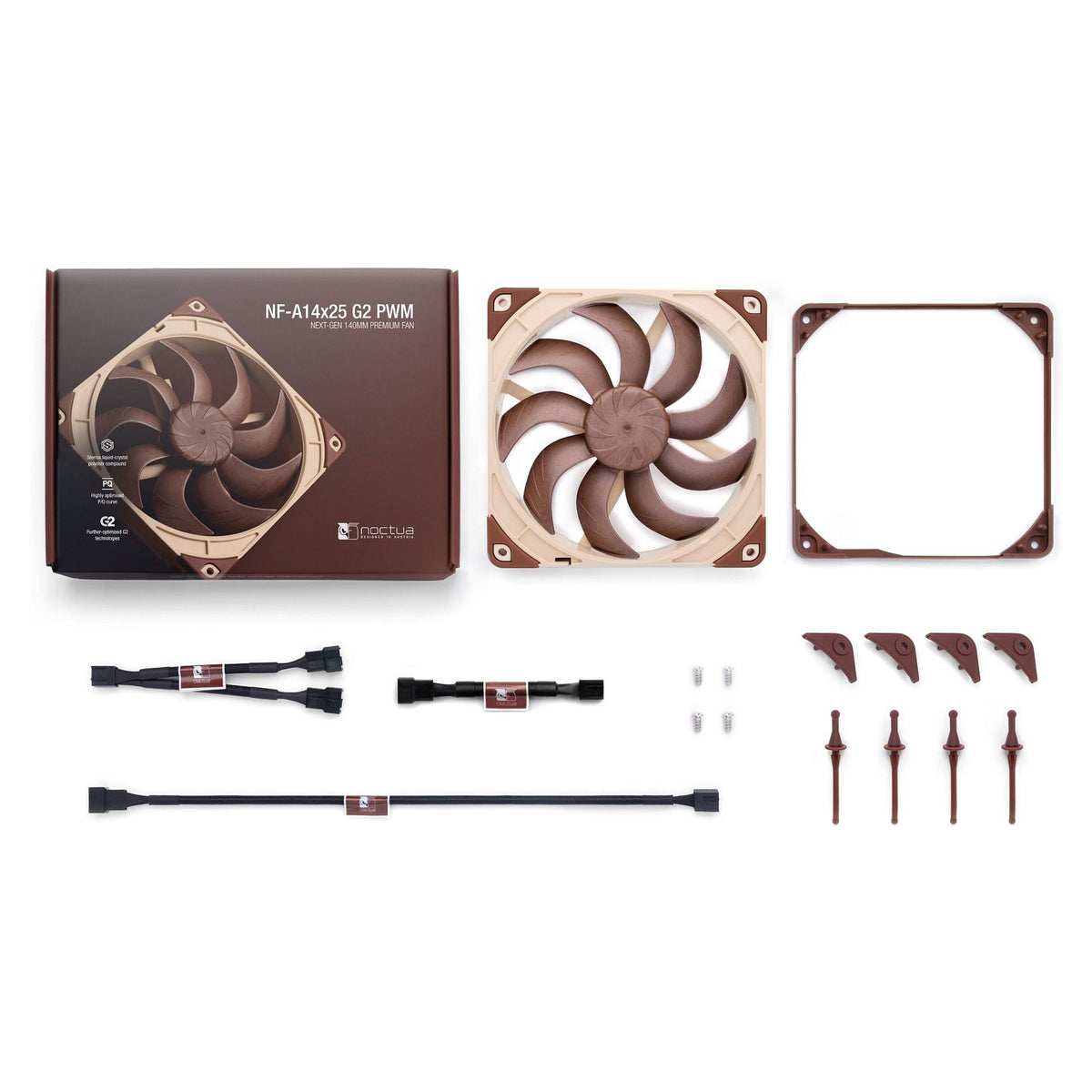 140mm Noctua NF-A14x25 G2 PWM (braun/beige, PWM-Anschluss, 140 mm)