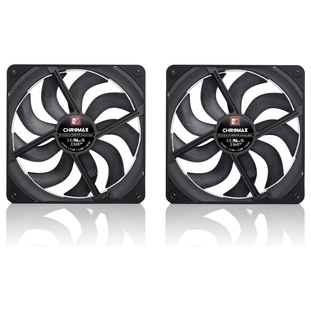 140mm Noctua NF-A14x25 G2 PWM Sx2-PP chromax.black