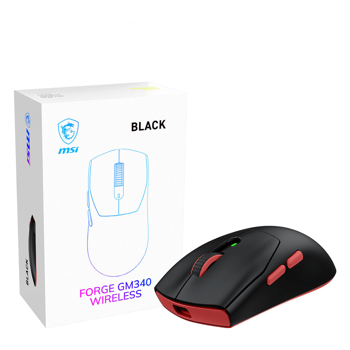 MSI Forge GM340 W Black WIRELESS Gaming Maus