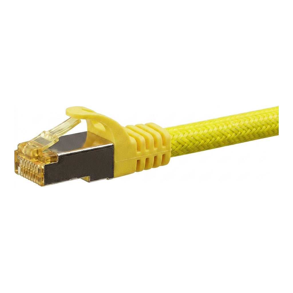Python Patchkabel m. Cat.7 Rohkabel Nylongefl. gelb 0,5m
