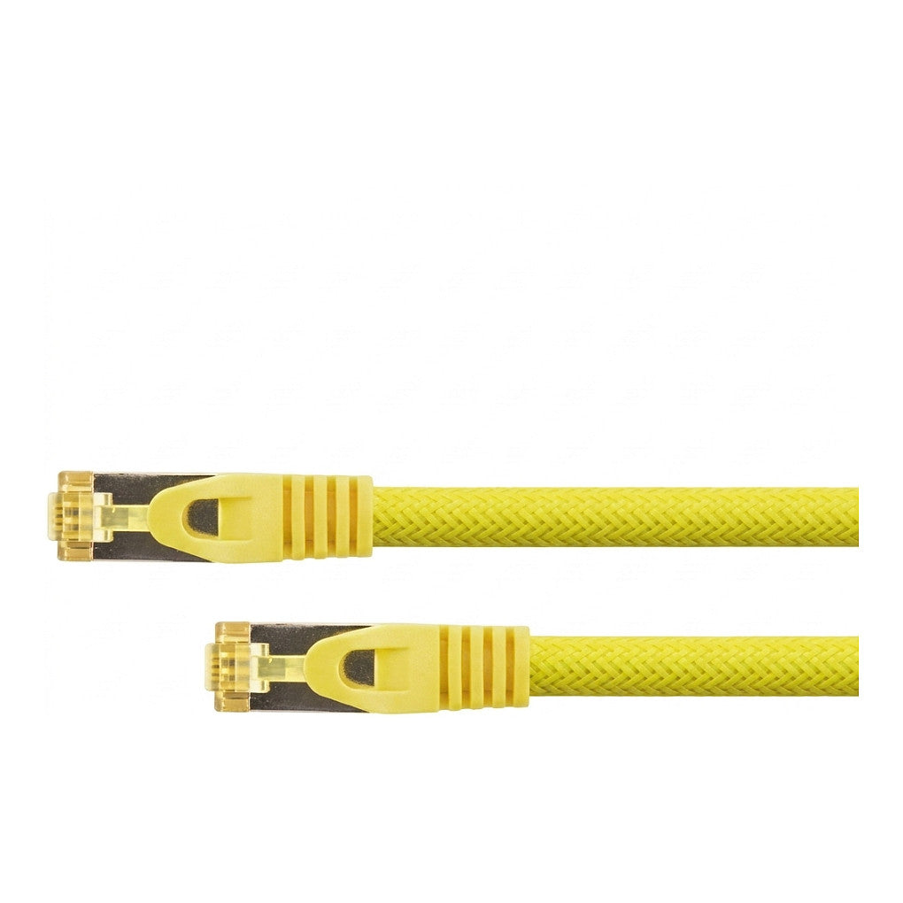 Python Patchkabel m. Cat.7 Rohkabel Nylongefl. gelb 5m