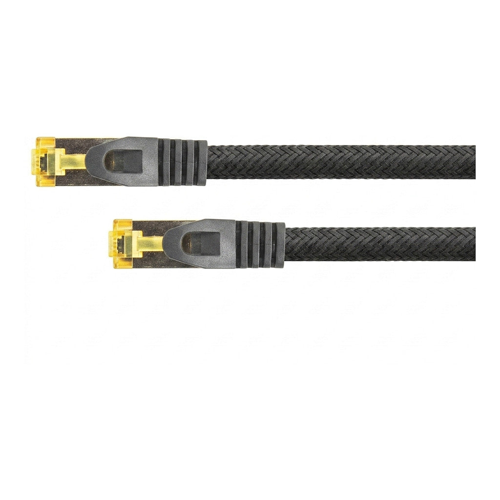 Python Patchkabel m. Cat.7 Rohkabel Nylongefl. schwarz 7,5m