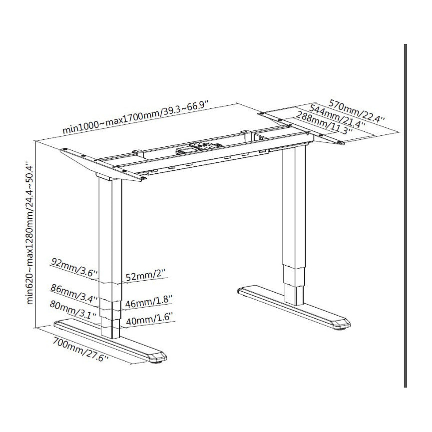 Equip Schreibtischgestell Dual Motor elek. 125Kg sw lite Retail