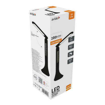 Avide LED Tischleuchte Kalender Schwarz 5W
