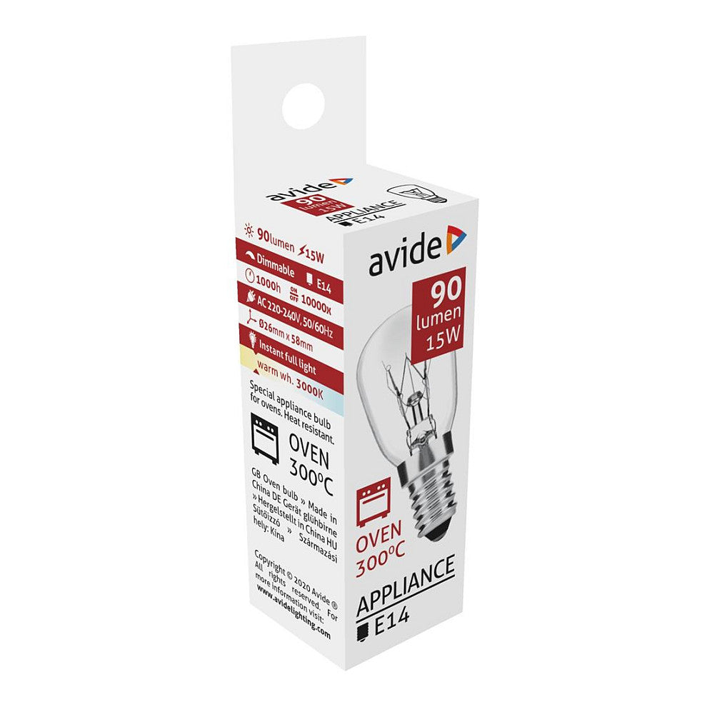 Avide Ofenlampe 300°C Leuchte 90lm 15W E14 WW 3000K