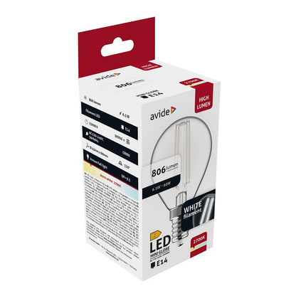 Avide LED Birne White Filament Mini Globe 6.5W E14 WW 2700K