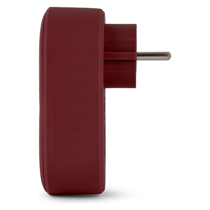Entac Steckdosenadapter + 2x USB-A burgundy