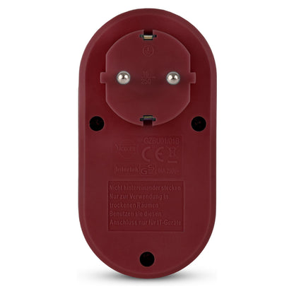 Entac Steckdosenadapter + 2x USB-A burgundy