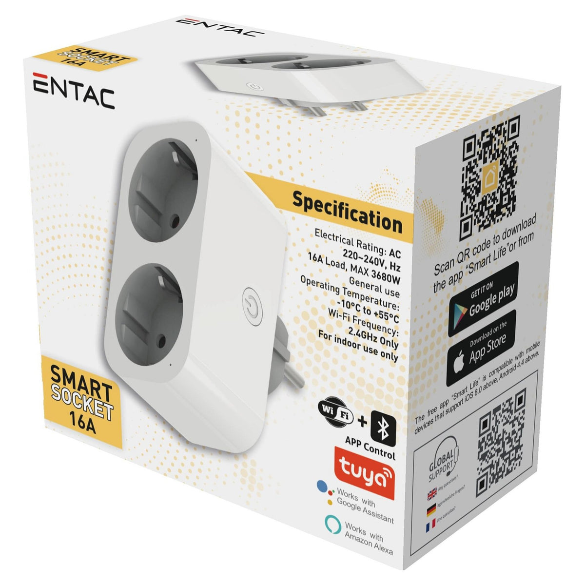 Entac WIFI Steckdosenadapter 2-fach