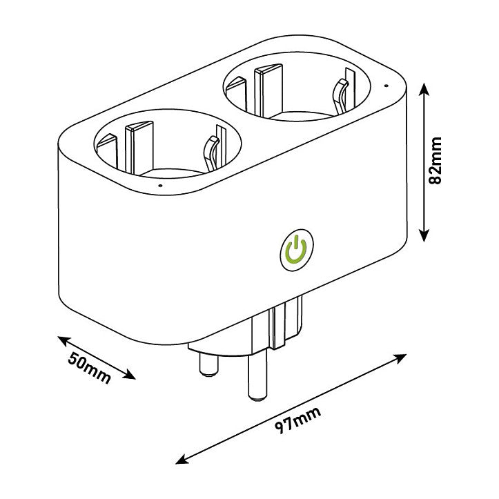 Entac WIFI Steckdosenadapter 2-fach