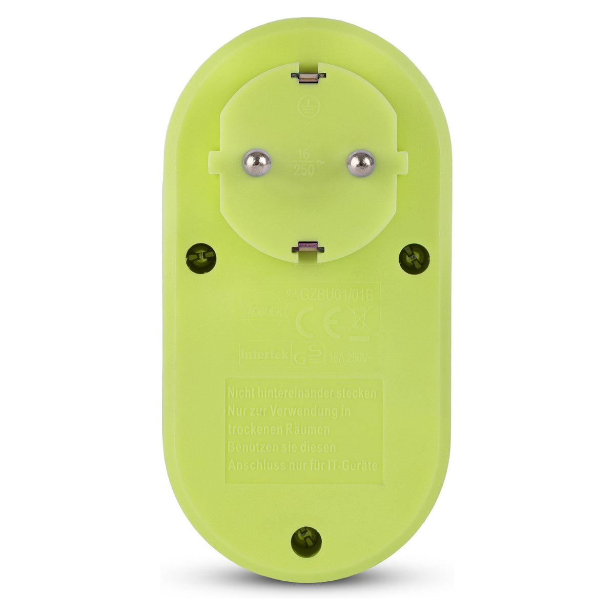 Entac Steckdosenadapter + 2x USB-A lime