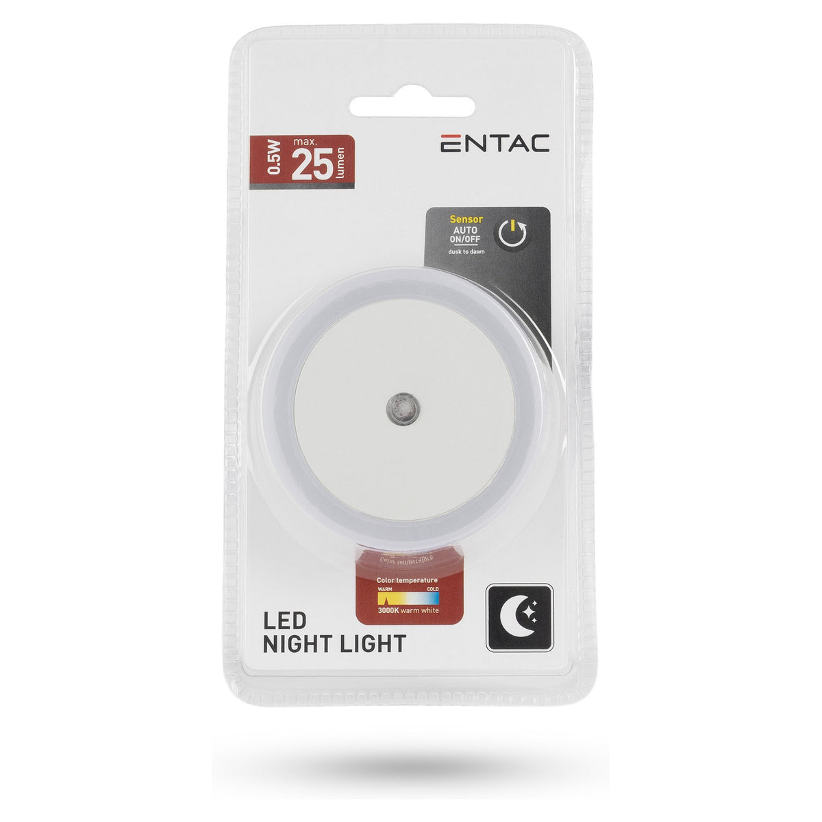 Entac Nachtlicht 0.5W Kreis WW White Dämmerungssensor