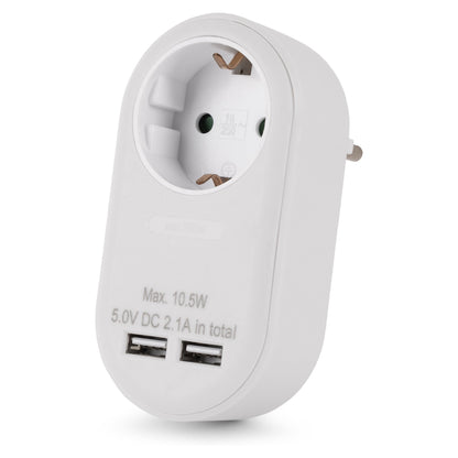 Entac Steckdosenadapter + 2x USB-A weiß