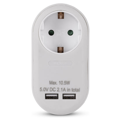 Entac Steckdosenadapter + 2x USB-A weiß