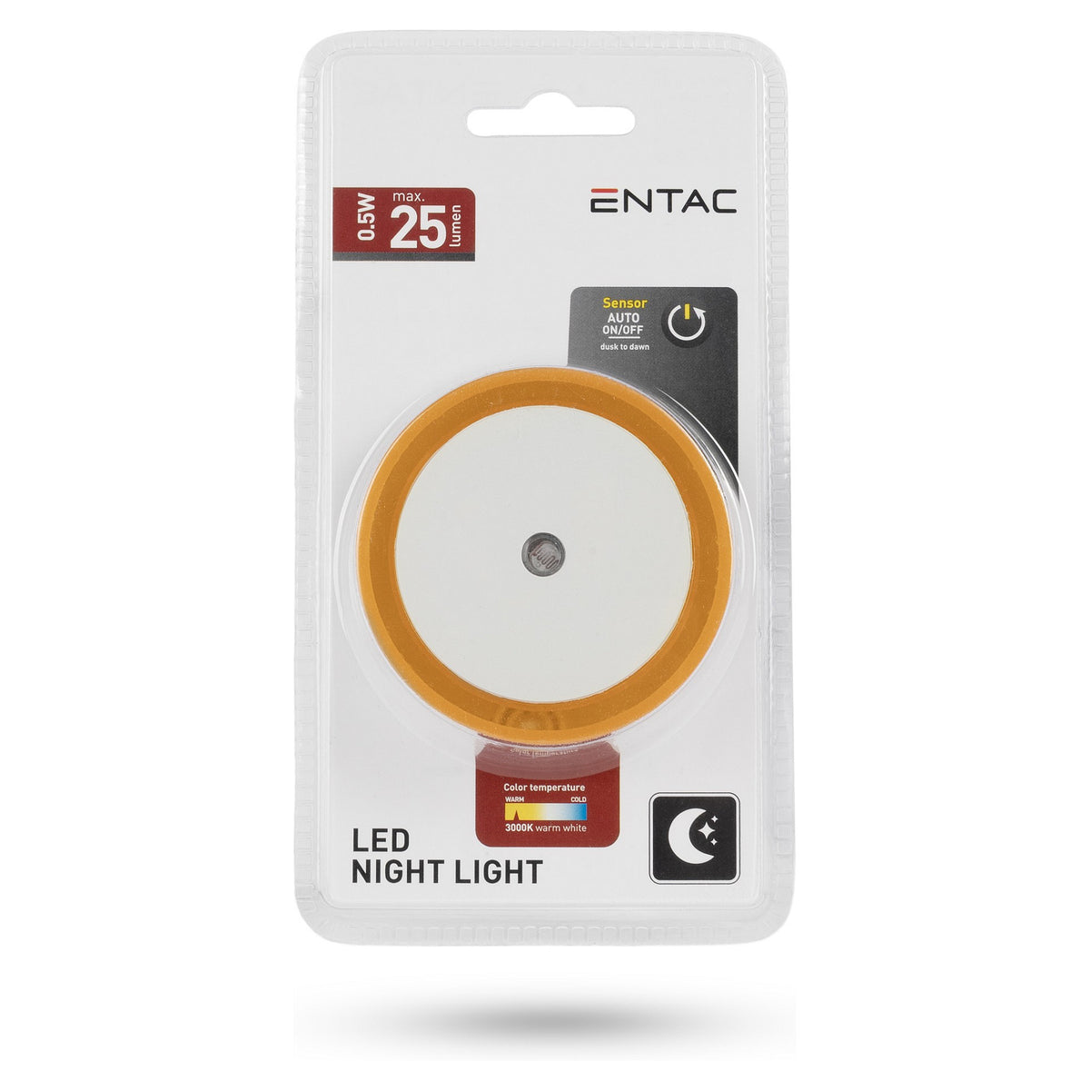 Entac Nachtlicht 0.5W Kreis WW Orange Dämmerungssensor