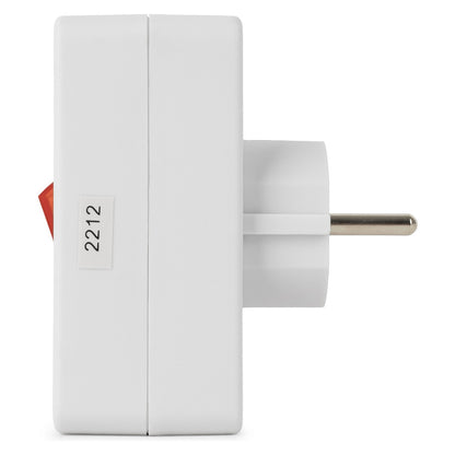 Entac Steckdosenadapter 2x Euro 1x Schukon Schalter weiß