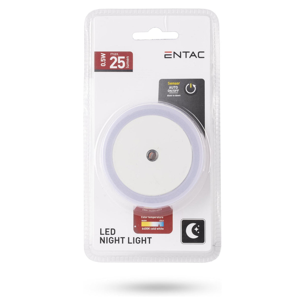 Entac Nachtlicht 0.5W Kreis CW White Dämmerungssensor