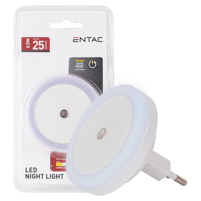 Entac Nachtlicht 0.5W Kreis CW White Dämmerungssensor